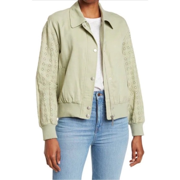 Avec Les Filles Sea Foam Grass Green Eyelet Sz XXL Jacket - Picture 1 of 16
